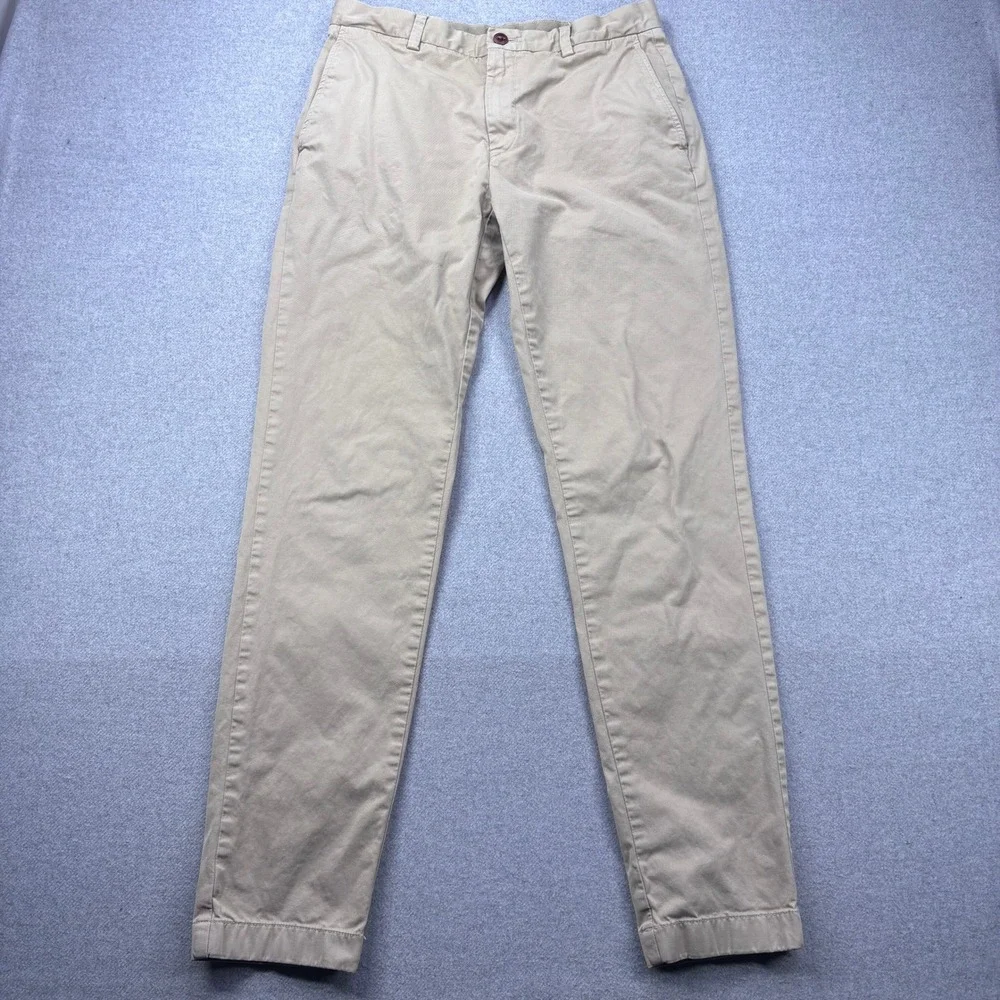 Brooks Brothers Red Fleece Chino Pants Mens‎ 32x32 (Tagged 33x34) Khaki Slim Fit